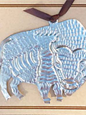 Buffalo Keepsake Ornament on Greeting Card for wholesale by Alessaro Designs