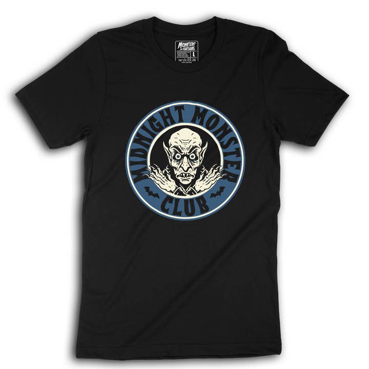 Nosferatu Shirt Midnight Monster Club Blue for wholesale by Monsters and Martians LLC