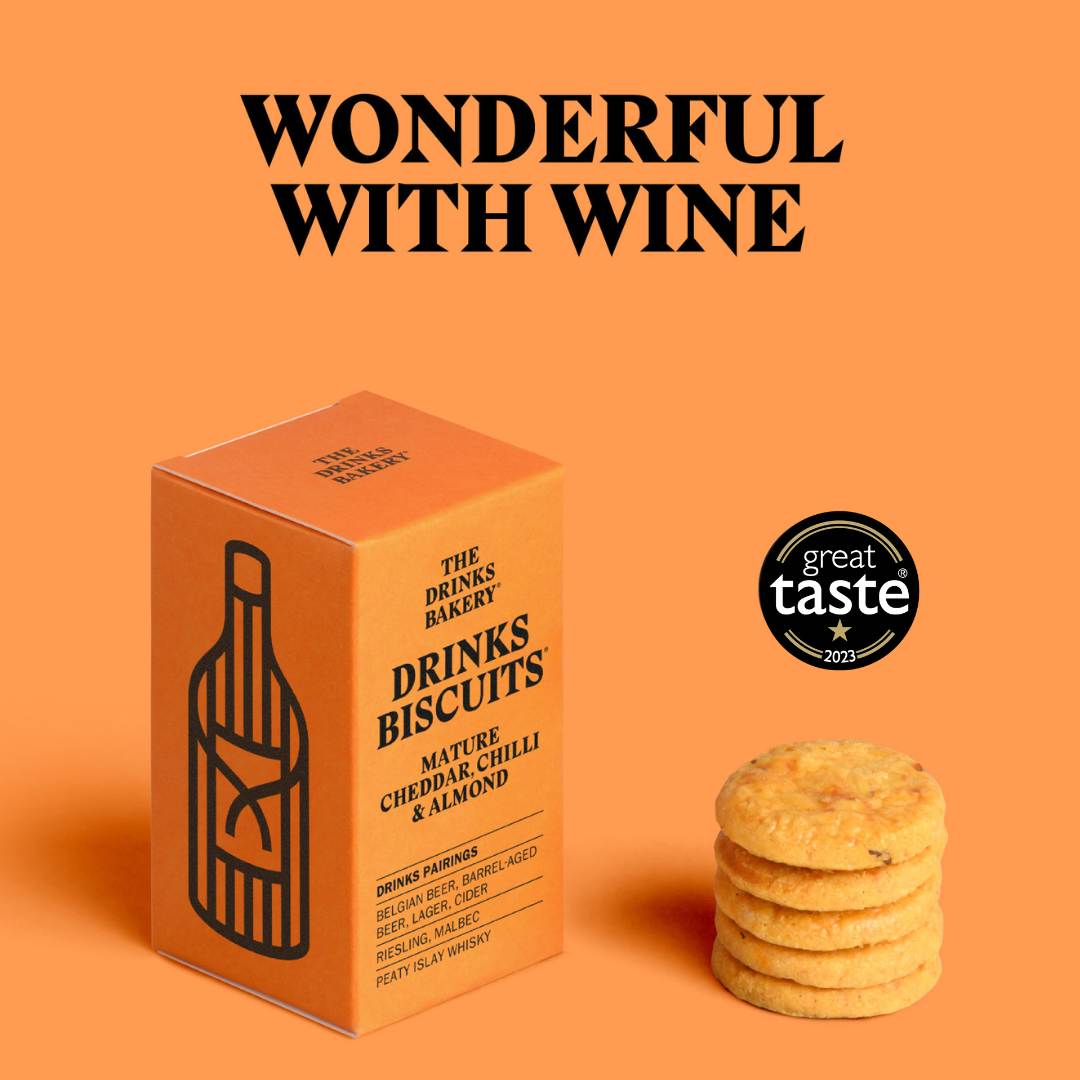 The Drinks Bakery – wholesale Biscuit – Drinks Biscuits - Mature Cheddar & Smoked Chilli 36g1