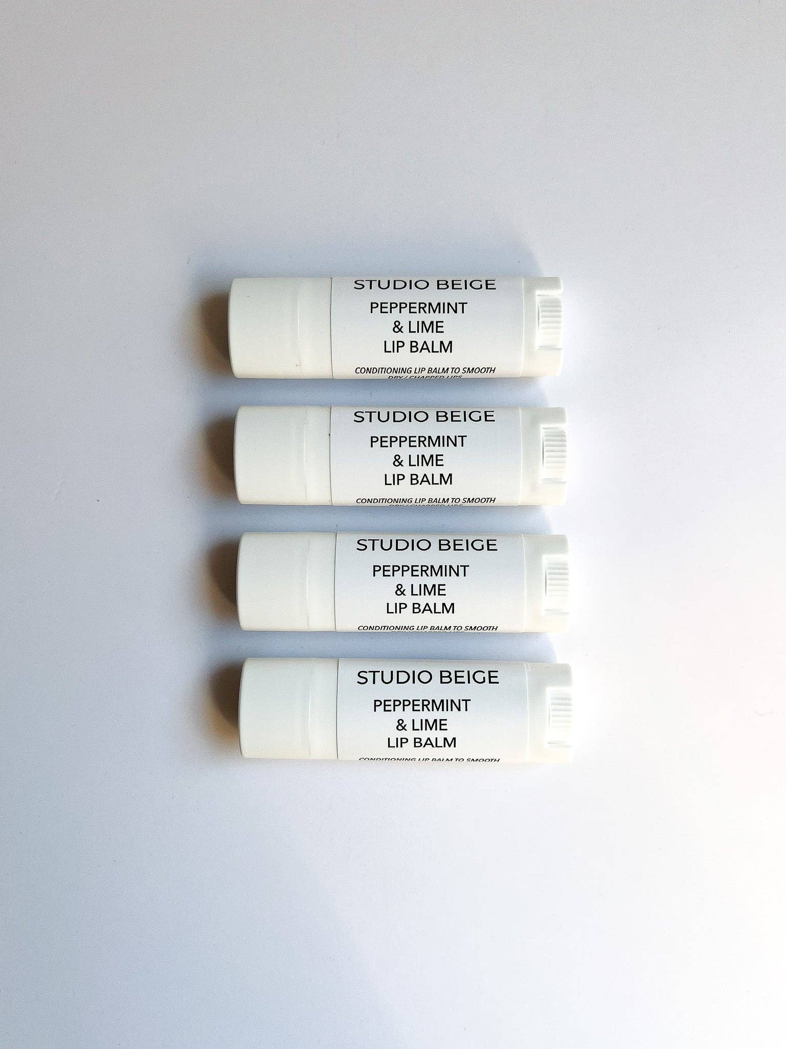 Studio Beige - Wholesale Lip Balm - PEPPERMINT & LIME conditioning lip balm peppermint & mango butter2