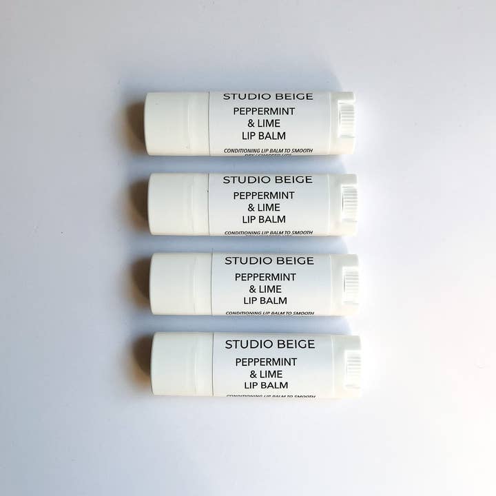Studio Beige - Wholesale Lip Balm - PEPPERMINT & LIME conditioning lip balm peppermint & mango butter2