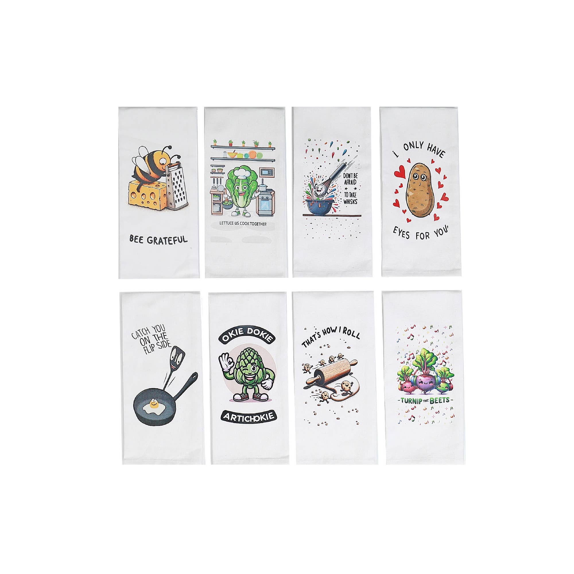 Multi Printed Kitchen Towel Punny Sayings Assorted for wholesale on Faire0