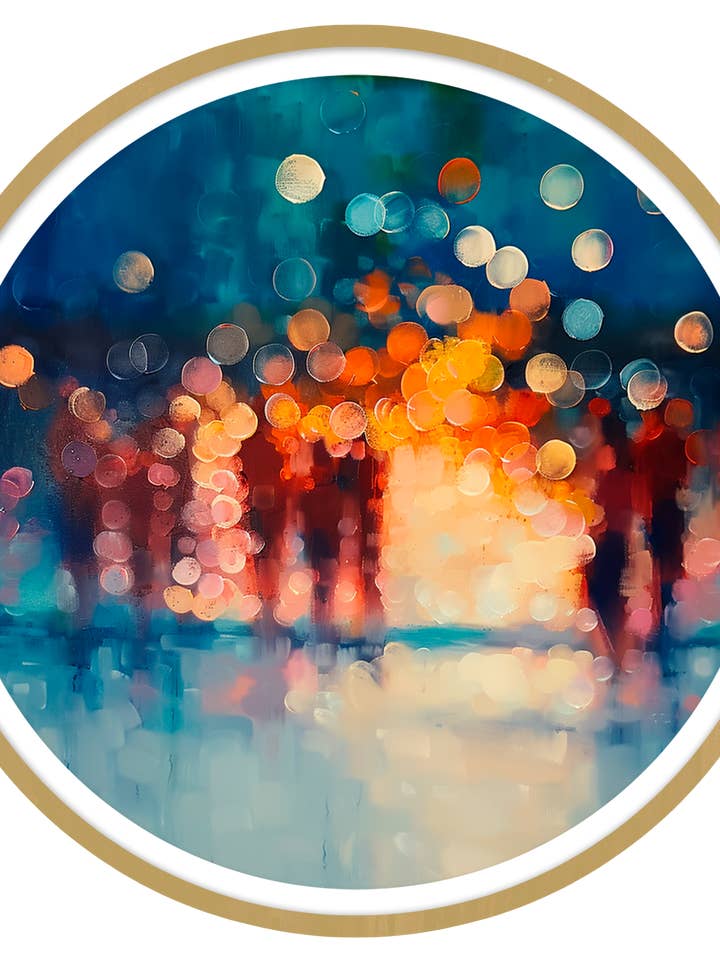 Réflexions nocturnes encadrées cadre en bois rond par Gonz.Art pour la vente par Gonz.Art