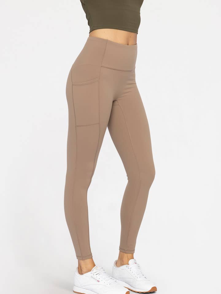 Mono B - Wholesale Athletic/Lounge Leggings - Women's - BRONZE - No Front Seam Lycra-Blend Swoop Leggings17