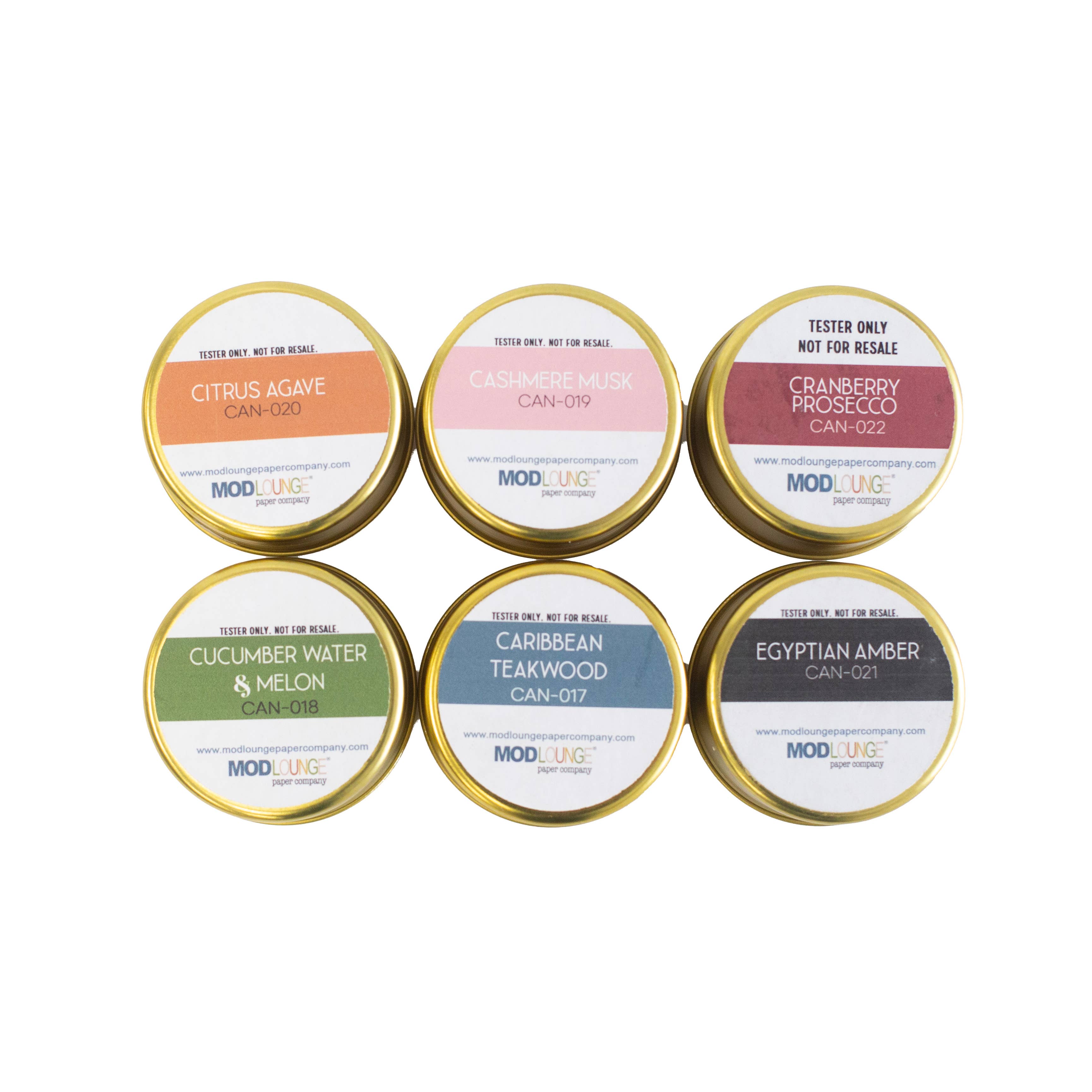 Mod Lounge Paper Company - Wholesale Travel Candles - Candle Collection Sample Pack 2