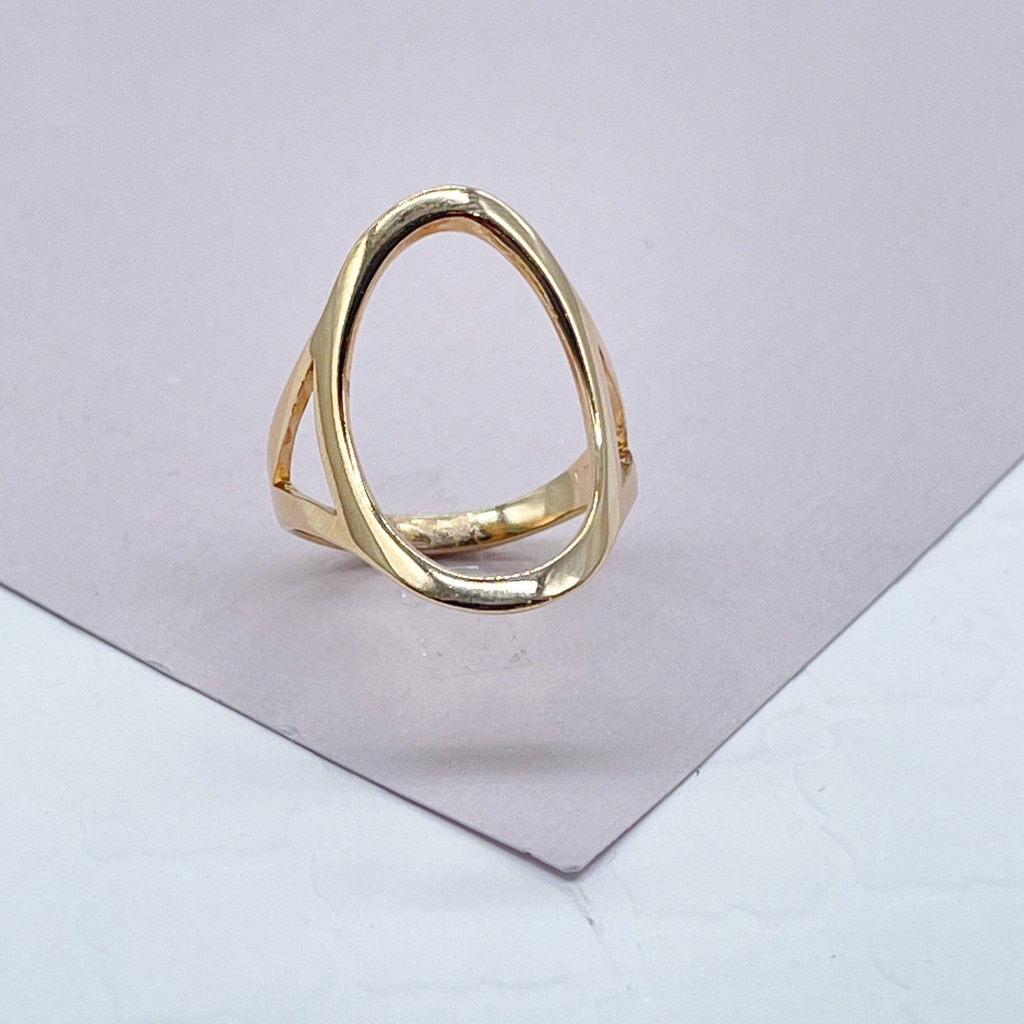 Milie - Wholesale Band/Stacked Ring - 18k GF Open Oval Ring Hallowed4