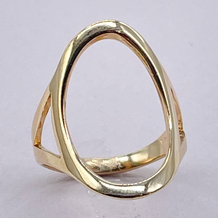 Milie - Wholesale Band/Stacked Ring - 18k GF Open Oval Ring Hallowed4