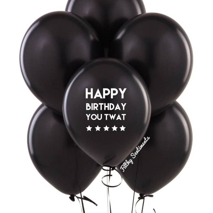 Ballons Twat Happy Birthday (Paquet de 5) pour la vente par Filthy Sentiments