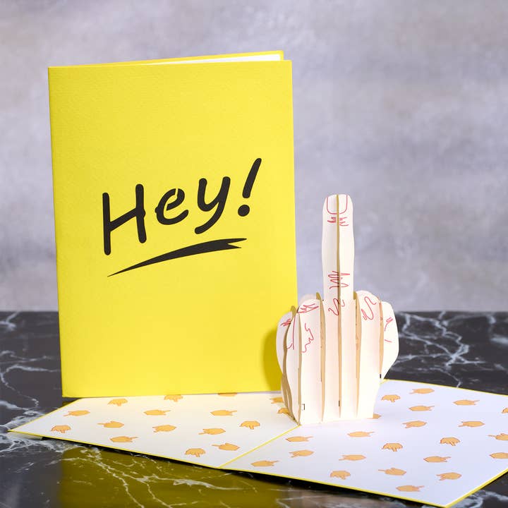 Dirty Pop Cards - Wholesale Everyday Greeting Card - Hey, F* You Funny 3D Pop-Up Rude Insult Greeting Card