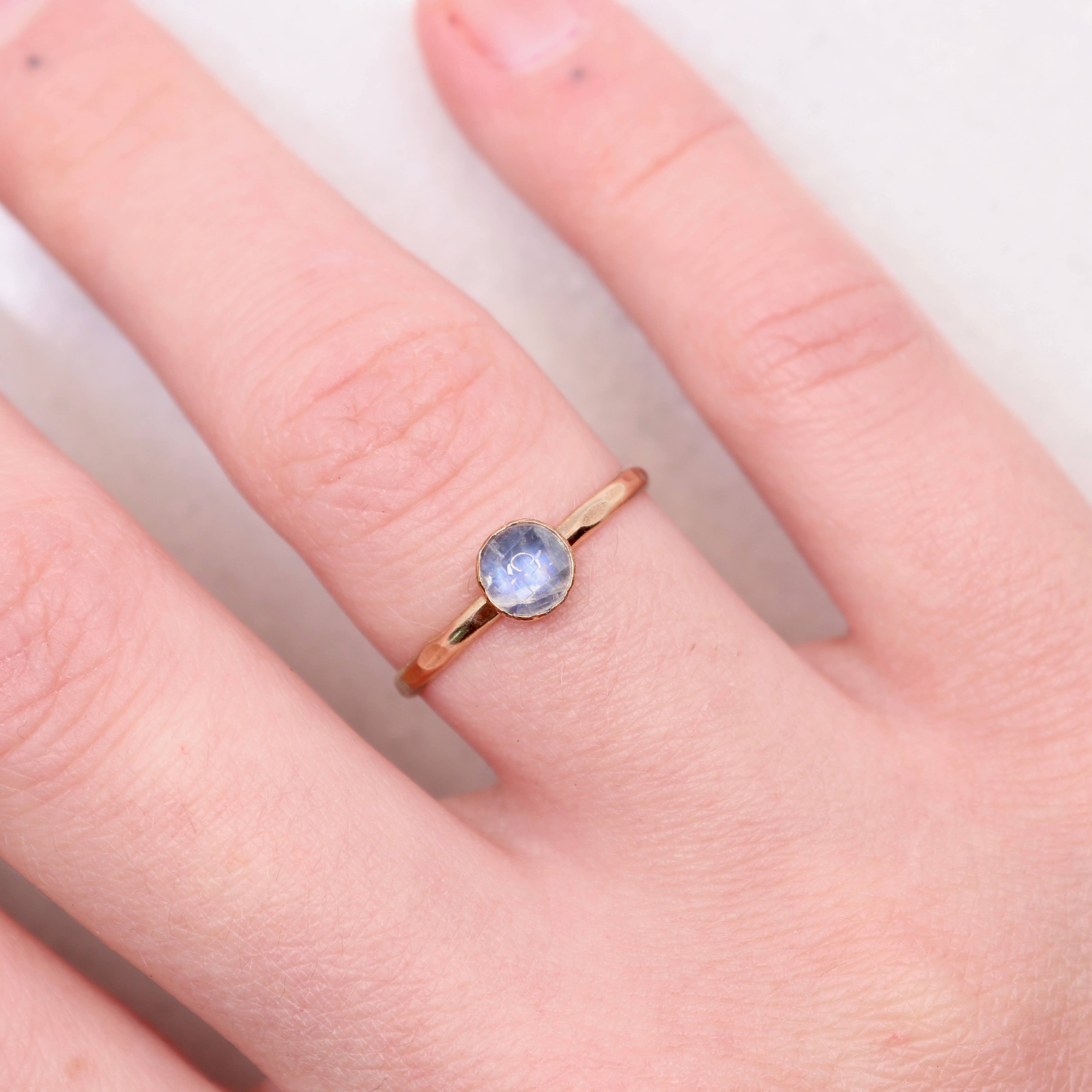 Esme - Wholesale Single Stone/Solitaire Ring - Moonstone Boho Stone Stacking Ring1