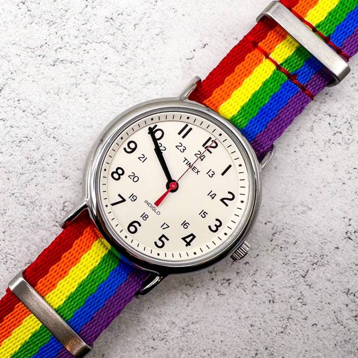 The Thrifty Gentleman – wholesale Watch band/strap – Men's – Rainbow Striped Herringbone Nato Watch Strap