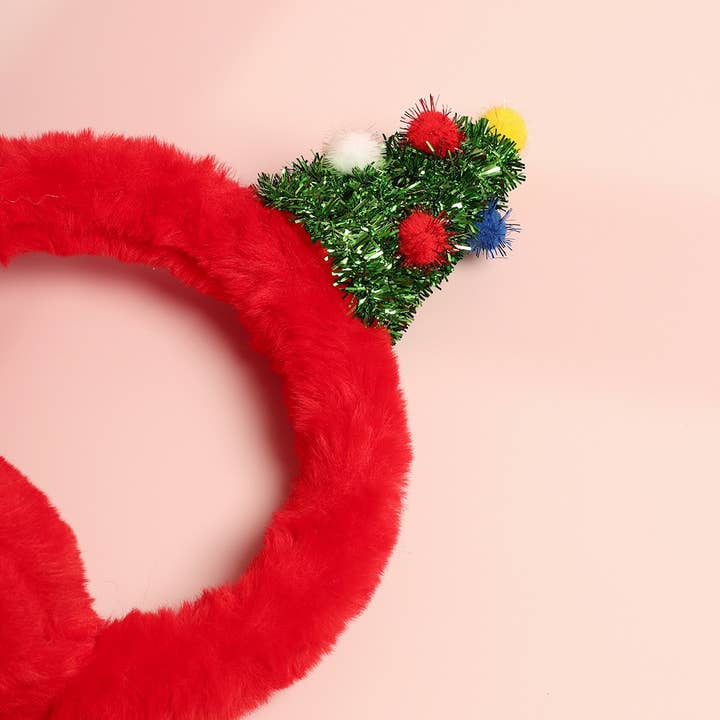 Rød Juletræ Faux Fur Bløde Ørebeskyttere for engroshandel på Faire
