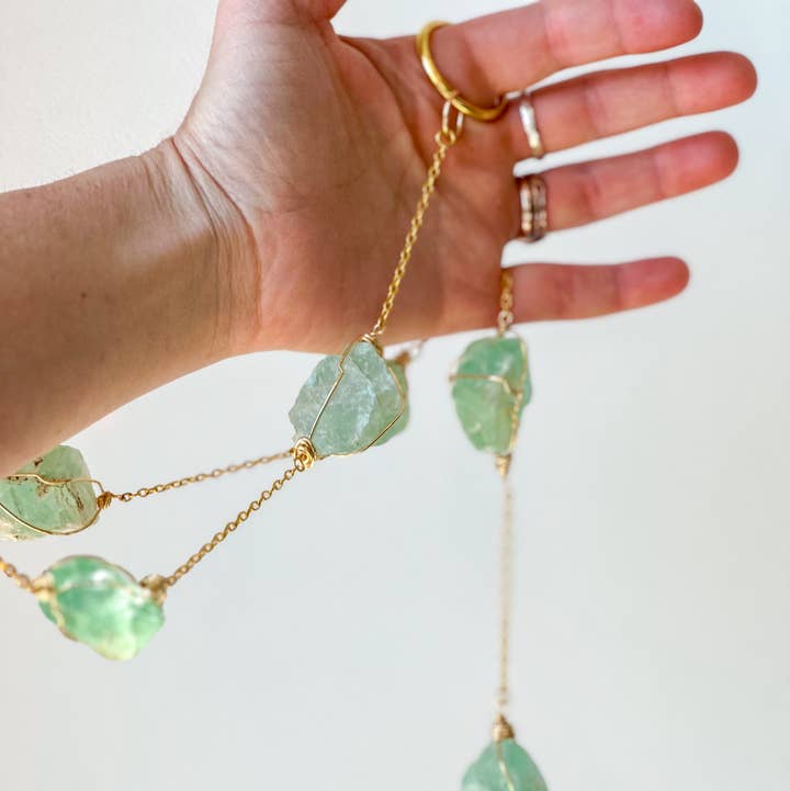 Elise Marie DeSigns - Wholesale Decorative Tassel/Wall Drop - Fluorite Crystal Garland | Handcrafted Wire Wrapped Decor2