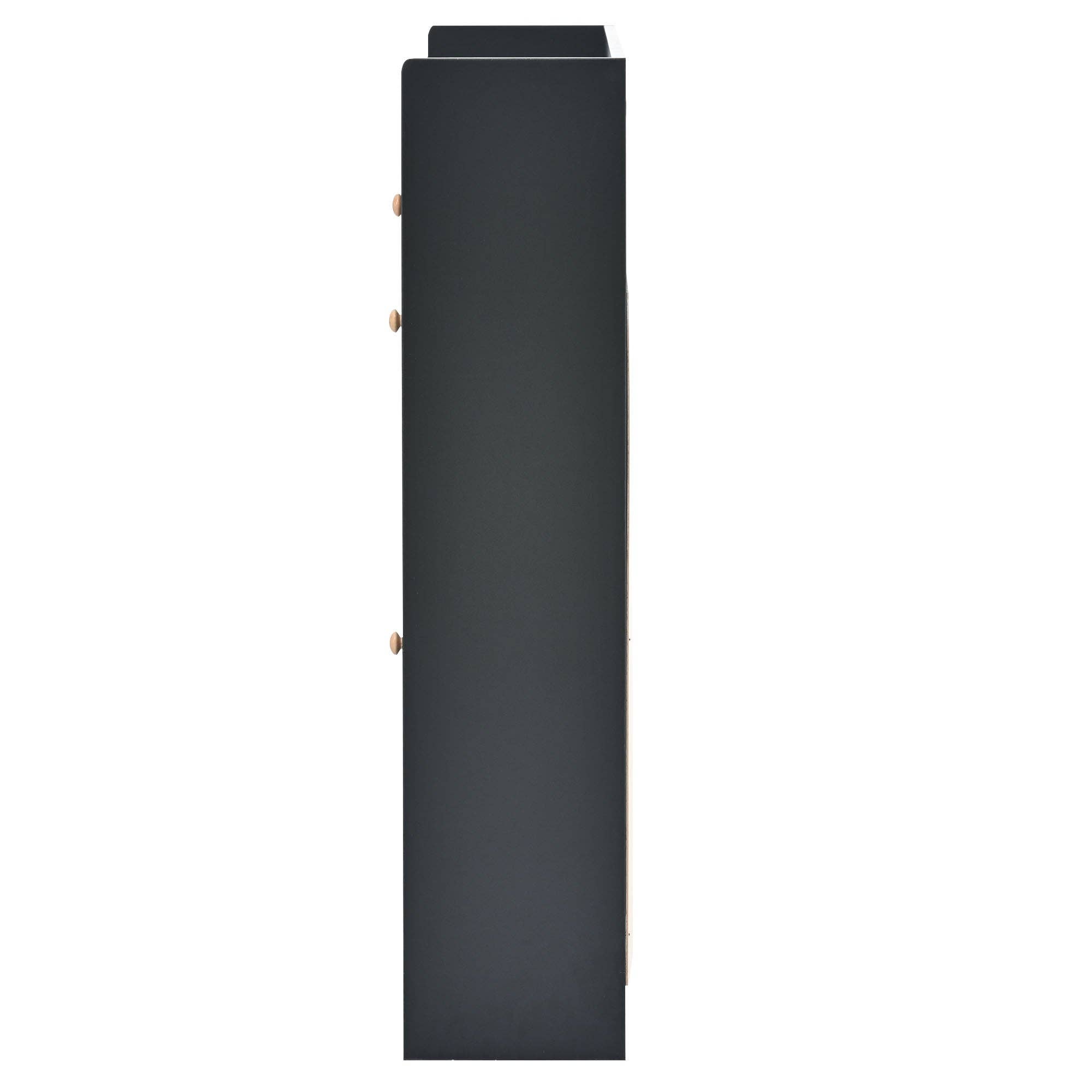 39F Inc. - Wholesale Shoe Rack - Modern Black Tipping Bucket Shoe Cabinet (4 Drawers, 2-Tier)12