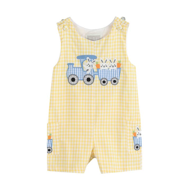 Calções Train Gingham Bunny Amarelo por atacado de Lil Cactus