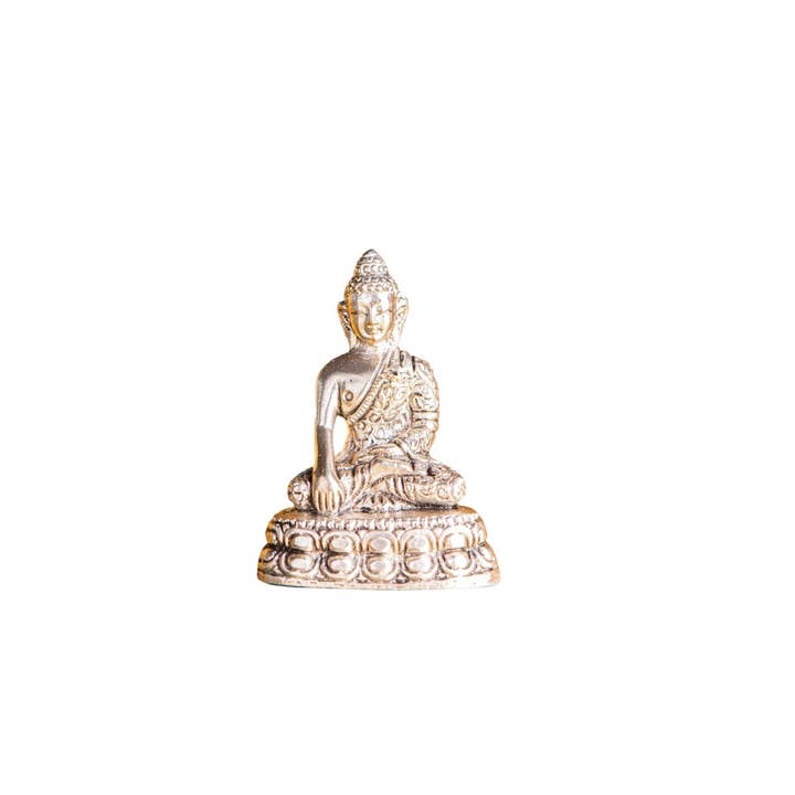 Silver Buddha Figurine, Silver Buddha Statue for Peace and Tranquility for wholesale by Yoga Junkies