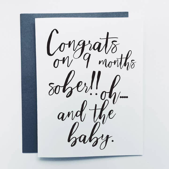 Sassper Goods - Wholesale Congratulations Card - Congrats on 9 Months Sober Card