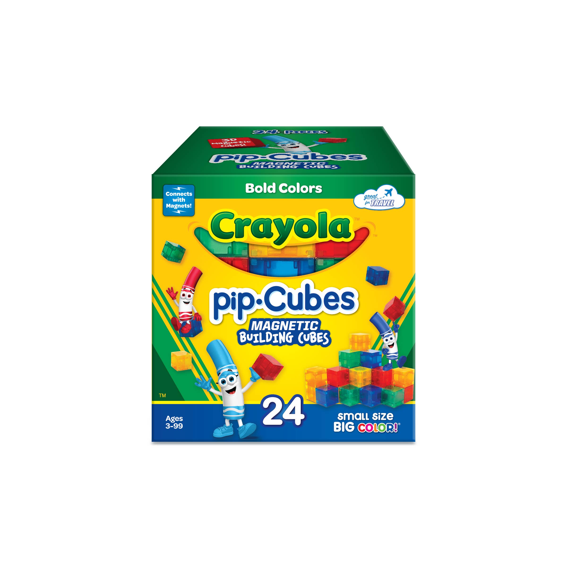 CreateOn - Wholesale Building Set - Kids - Crayola Bold PIP Magnetic Cubes 24pc