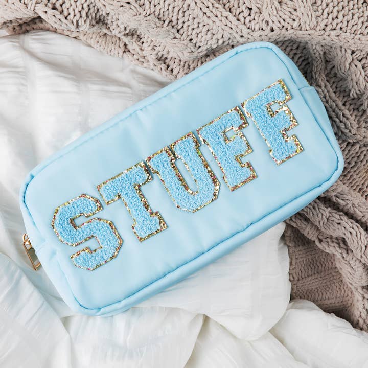 Stuff Varsity Letter Cosmetic Bag, Nylon Makeup Bag for wholesale by Bodhi Life Design