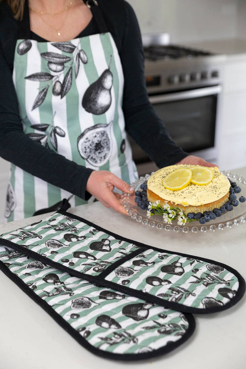 Allgifts Australia – wholesale Oven mitt/pot holder – Double Oven Glove - Fig & Pear2