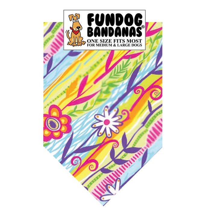 5 Pack Cotton Dog Bandanas - Spring Flowers for wholesale by FunDog Bandanas