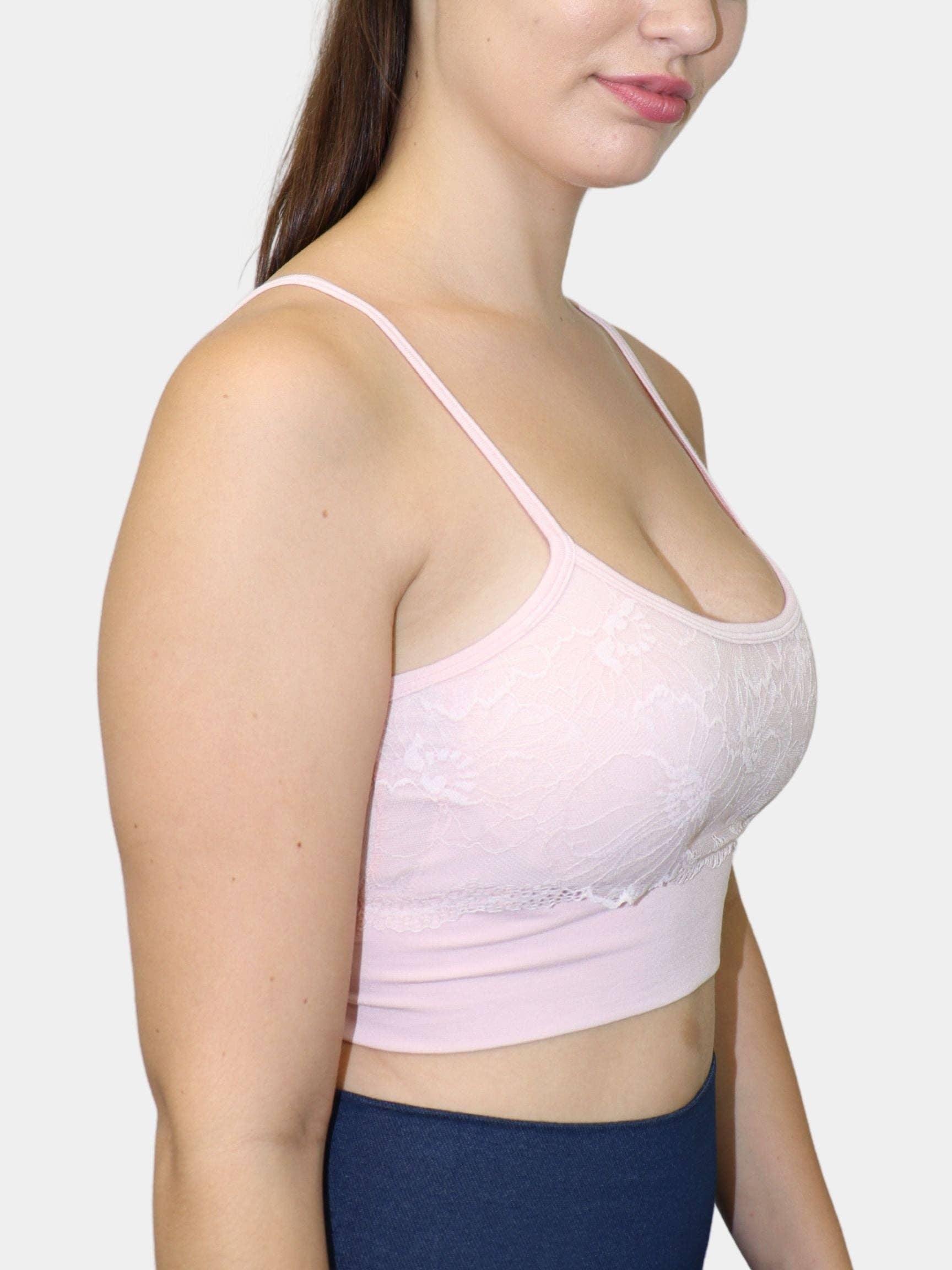 ELIETIAN - Wholesale Bralette - Women's - Spaghetti Strap Bra w/Lace Overlay10