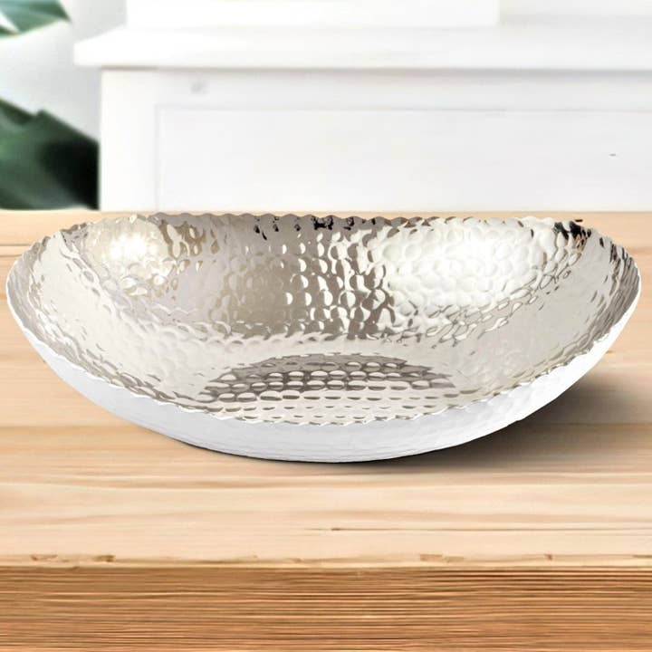 Monarch Abode - Wholesale Decorative Plate/Dish/Bowl - Hand Hammered Modern Decorative Bowl 12.75 x 8.75 inch22