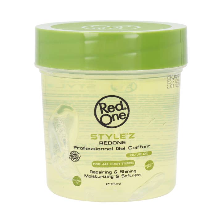 Gel professionale per capelli Red One Style'z all’olio d’oliva 236 ml per la vendita all'ingrosso da parte di SUBLIME BEAUTY WHOLESALER SL