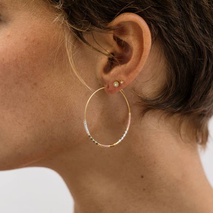 Amano Studio - Wholesale Hoop Earrings - Japanese Seed Bead Hoops- multiple colorways