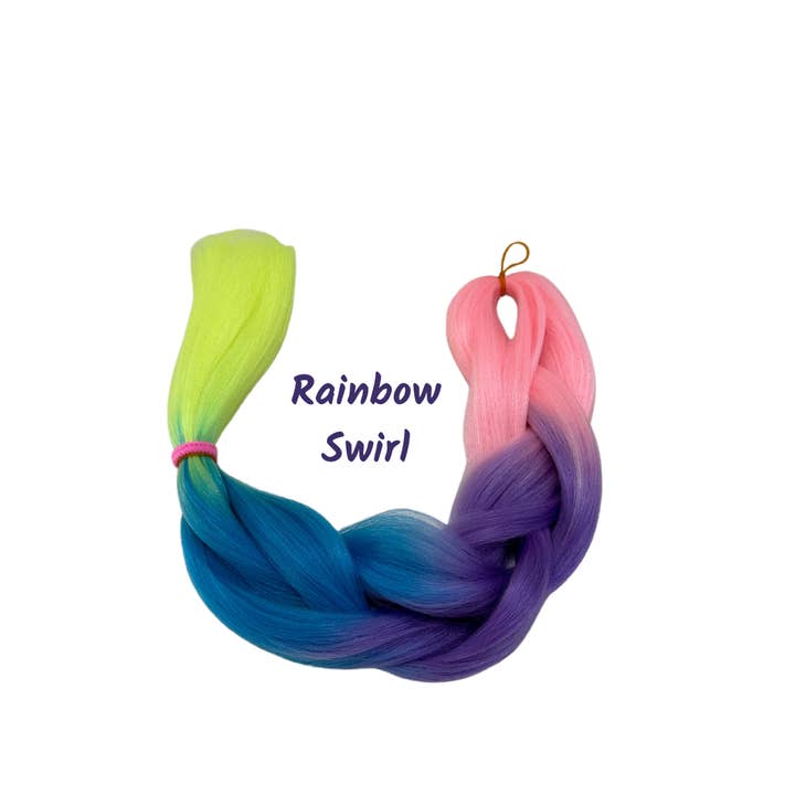 Rainbow Swirl braiding hair - 24 Inch - 100g for wholesale by Poppet Locks