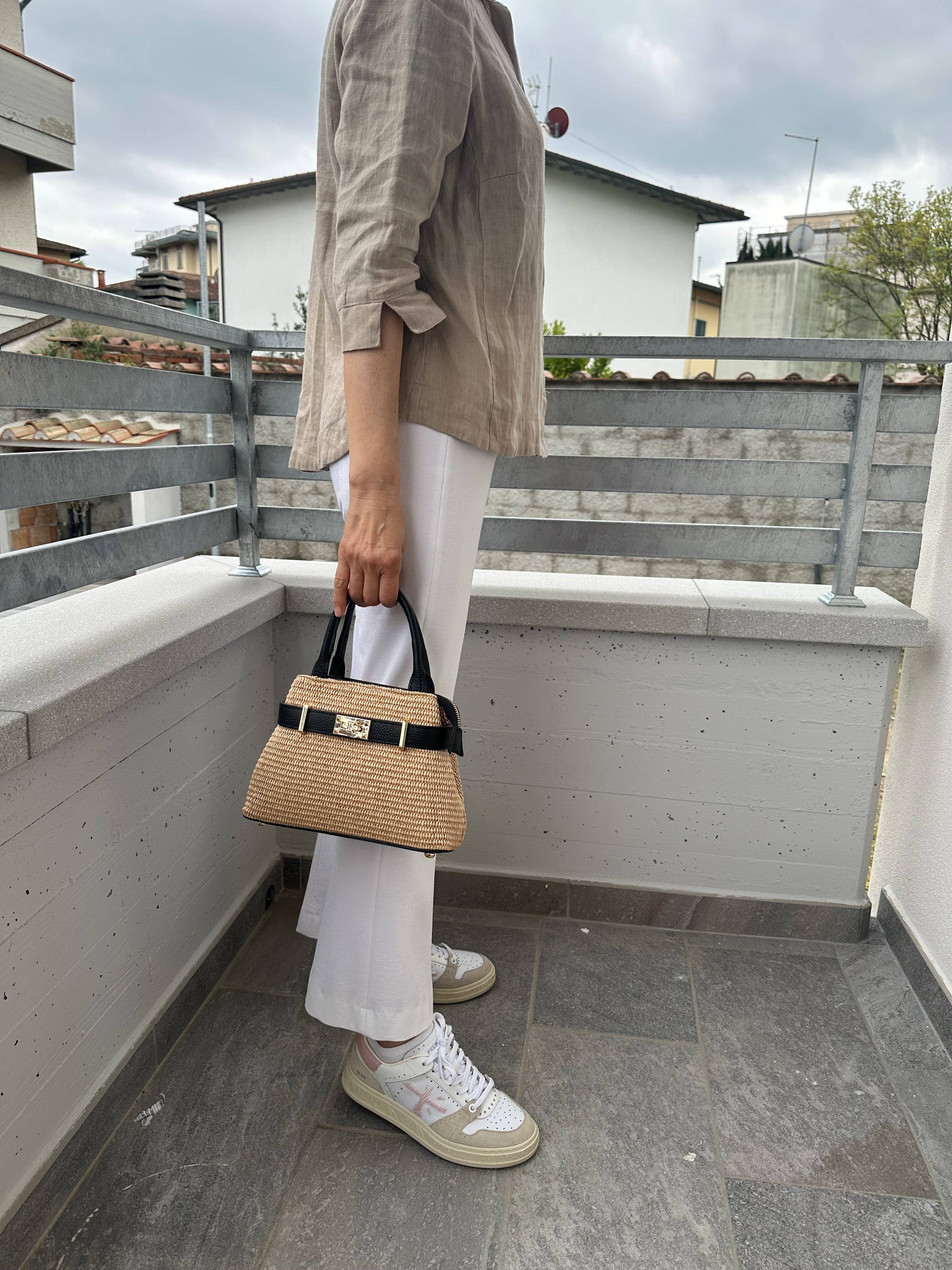 Zhade - Wholesale Top Handle Bag - Women's - BAHAMAS - Genuine leather and raffia11