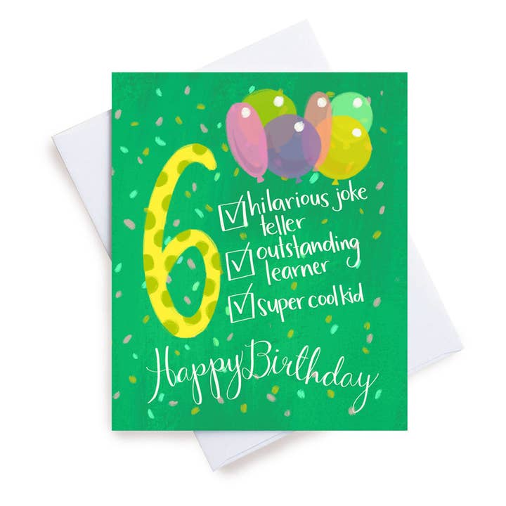 Joyeux anniversaire liste âge 6 (Vente) pour la vente par M. Kind Papersmith