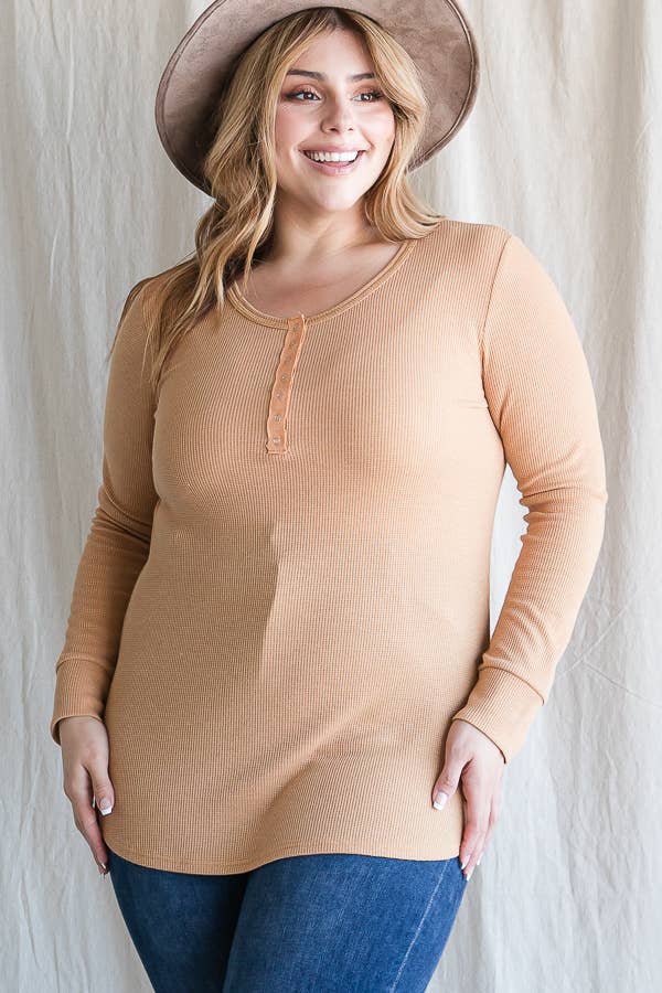 7th Ray - Vente Tunique – femme - [GRANDE TAILLE] Haut Tunique à Manches Longues avec Boutons-Pression T4275XL12