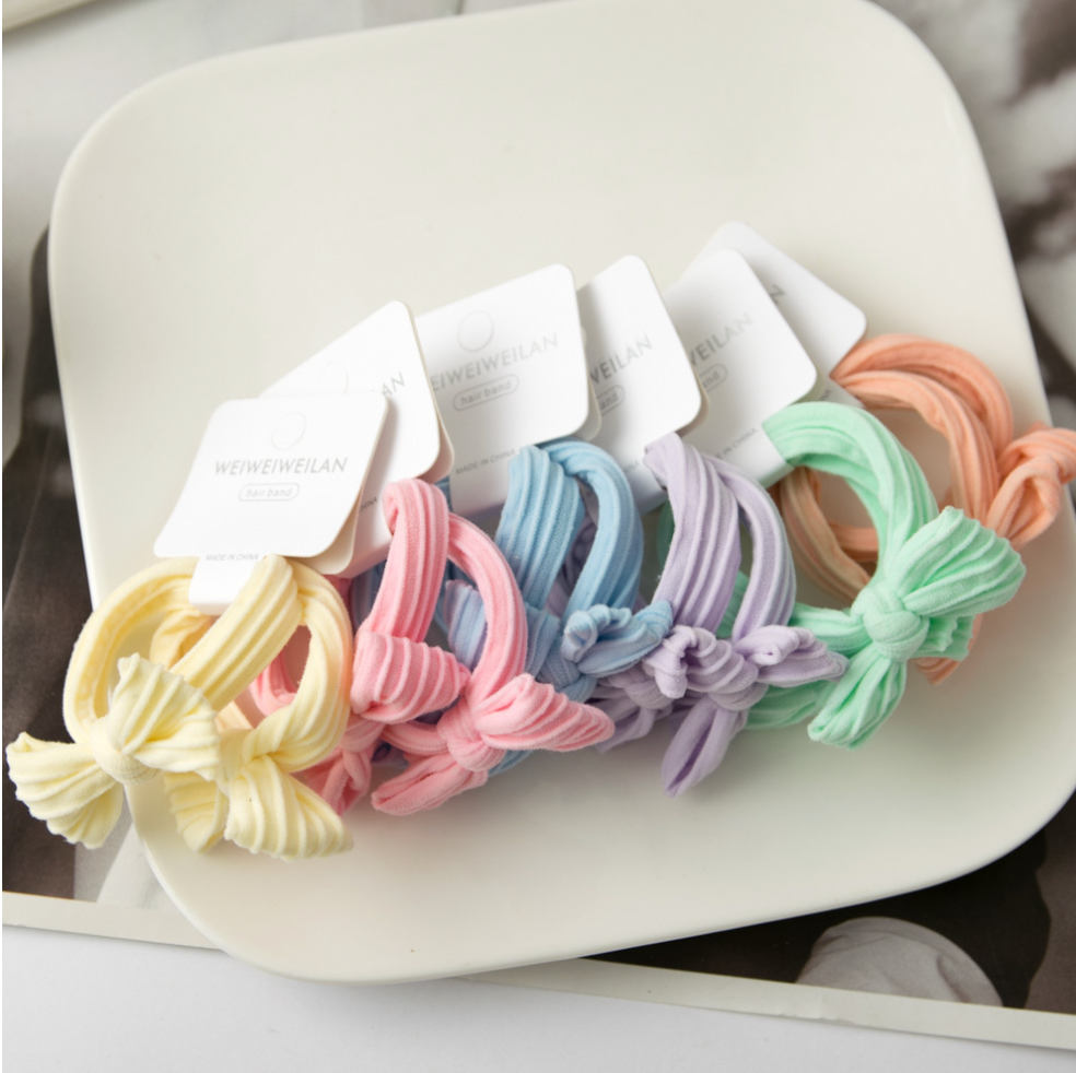 XO Fashion - Vente Élastique à cheveux - HT5003 Élastique à cheveux à motif mignon en forme de nœud, 2 unités7