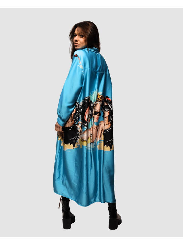 BanBat – wholesale Klänning - Dam – Satintryckt skjortklänning - REF: 3073614