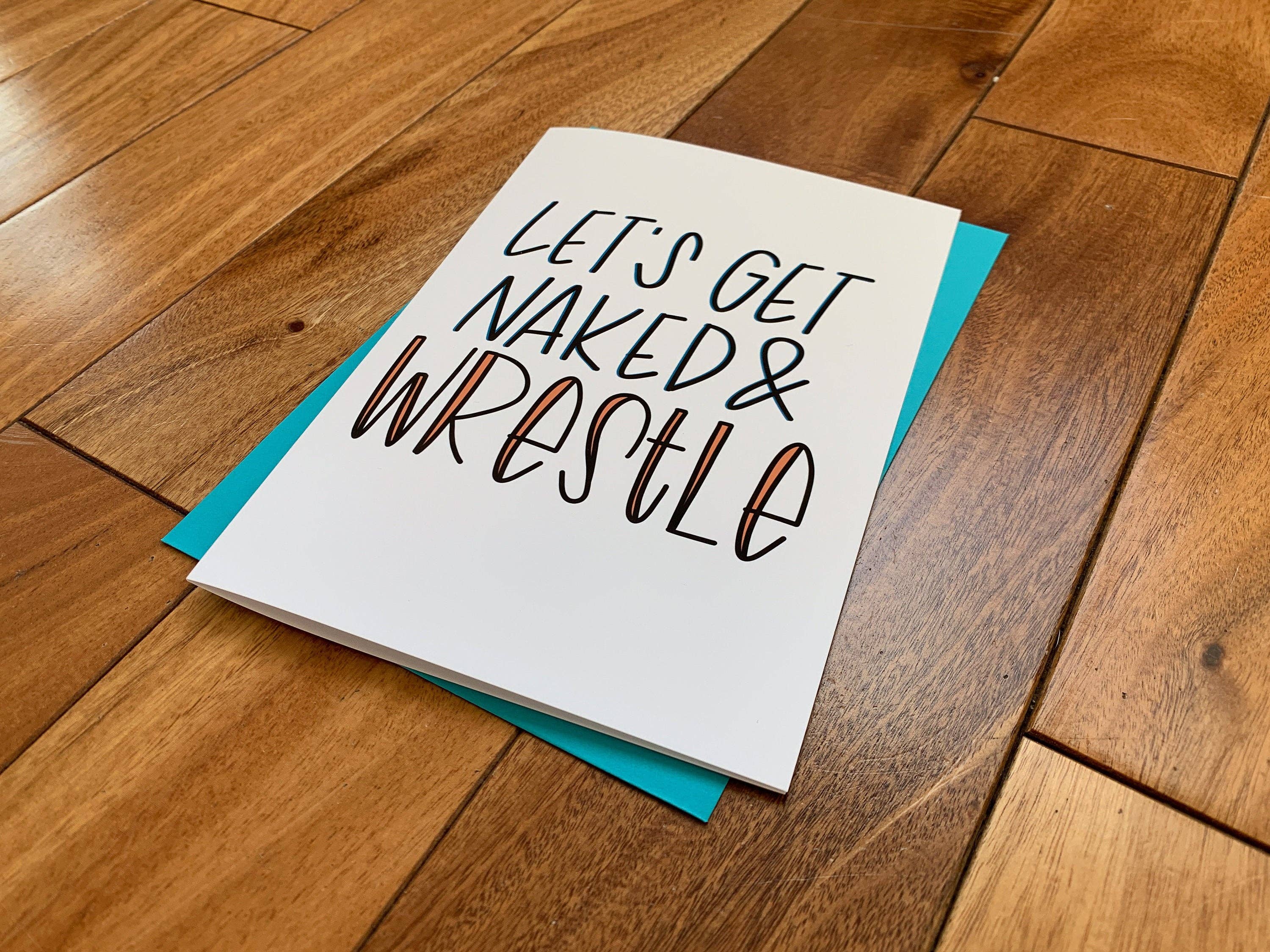 Stone Donut Design, LLC - Wholesale Valentine's Day Card - Let's Get Naked and Wrestle Funny Valentine's Day Card7