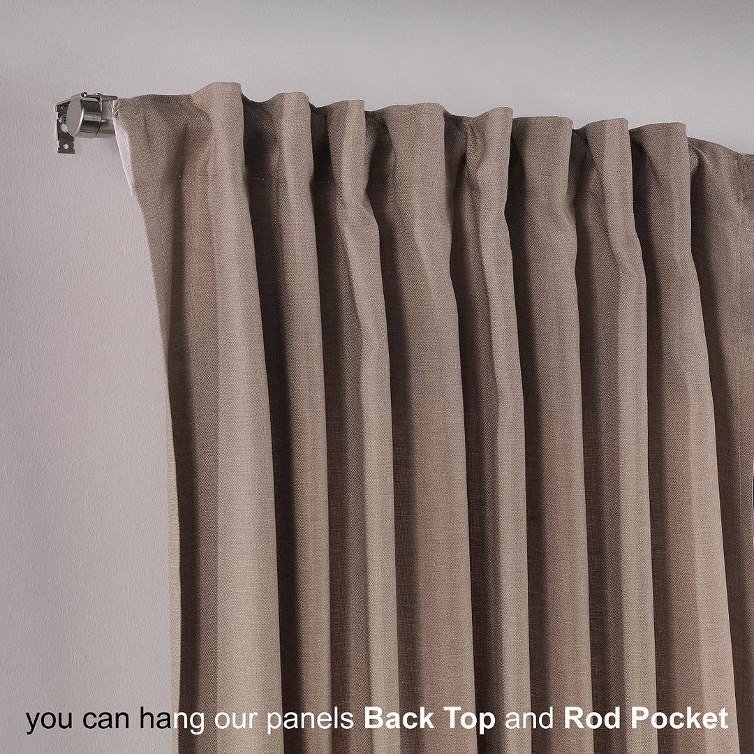 Bes Home Design - Vente Rideaux - Rideau décoratif personnalisé en faux lin de 100 po de large et extra long16