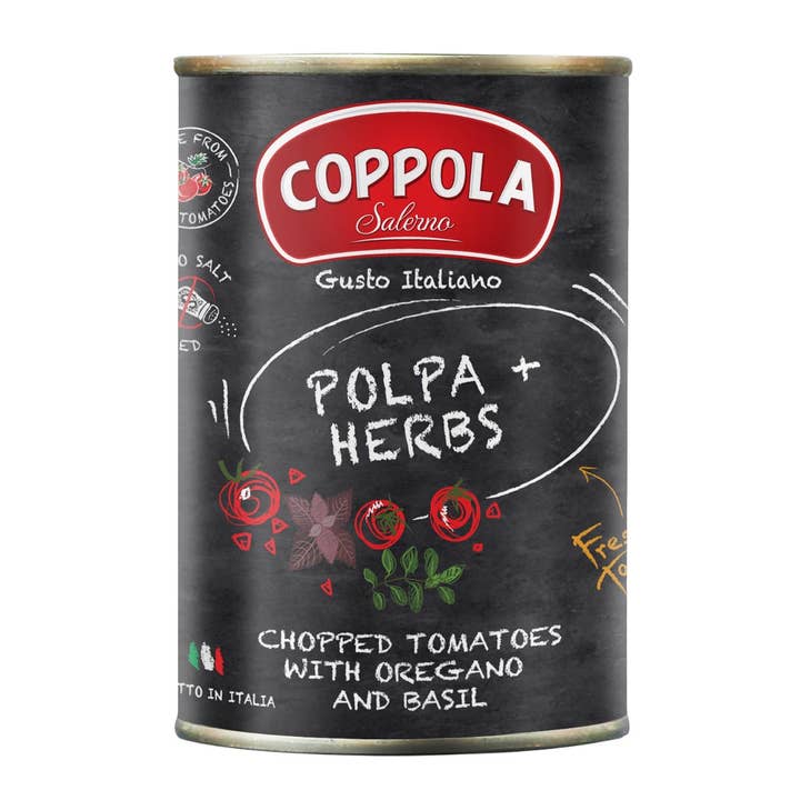 Coppola Polpa+ Herbs, Chopped Tomatoes with Herbs (400g) for wholesale by Gourmica