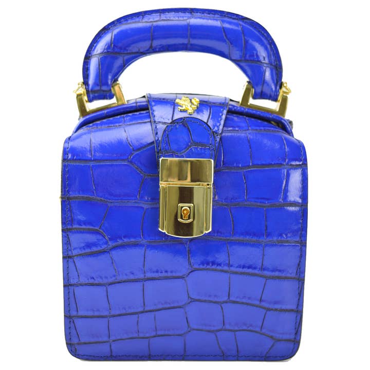Sac à main Brunelleschi K120/L en cuir de vachette bleu électrique pour la vente par Pratesi