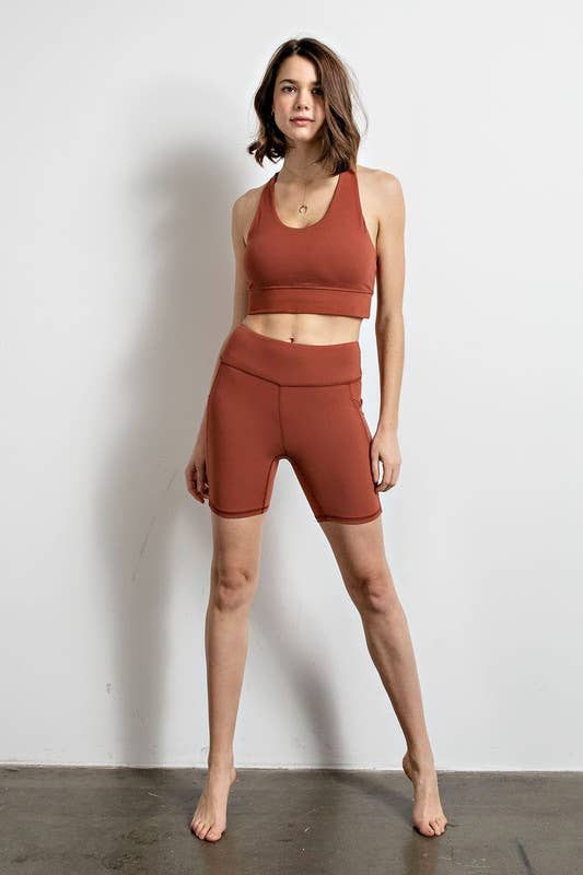 Sunday Morning - Wholesale Athletic Shorts - Women's - P406237-Butter Soft 6 Inch Biker Short with Pockets49