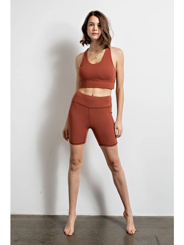 Sunday Morning - Wholesale Athletic Shorts - Women's - P406237-Butter Soft 6 Inch Biker Short with Pockets49