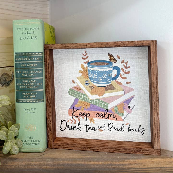 Folksy Keep Calm Drink Tea Read Books - Tea Cup Canvas Art and other Purchase wholesale tea sign. Free returns & net 60 terms on Faire trending on Faire.