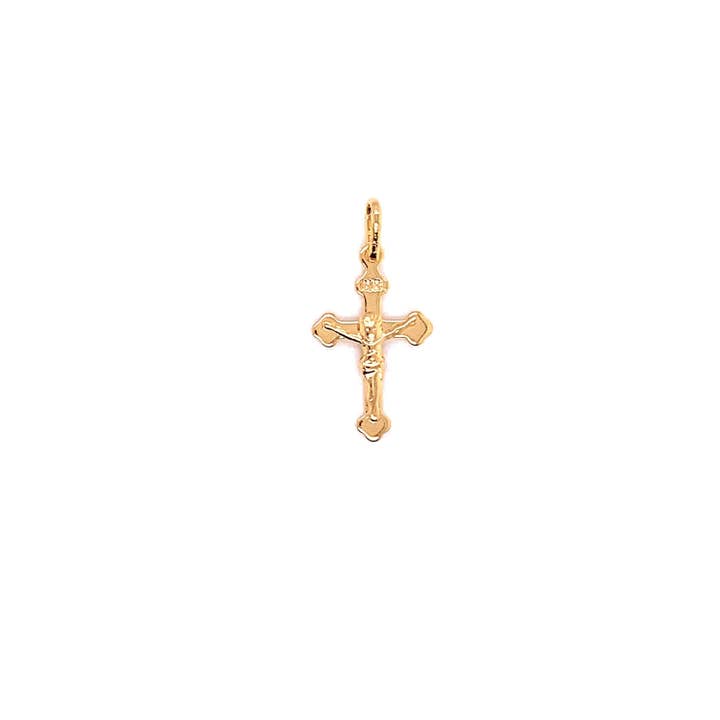 18K Gold Filled Cross Pendant, Jesus On Cross Pendant, Christian Cross Pendants, Crucifix Pendant, Cross Jewelry, Christian Jewelry, Small Cross for wholesale by The Bead Bazaar
