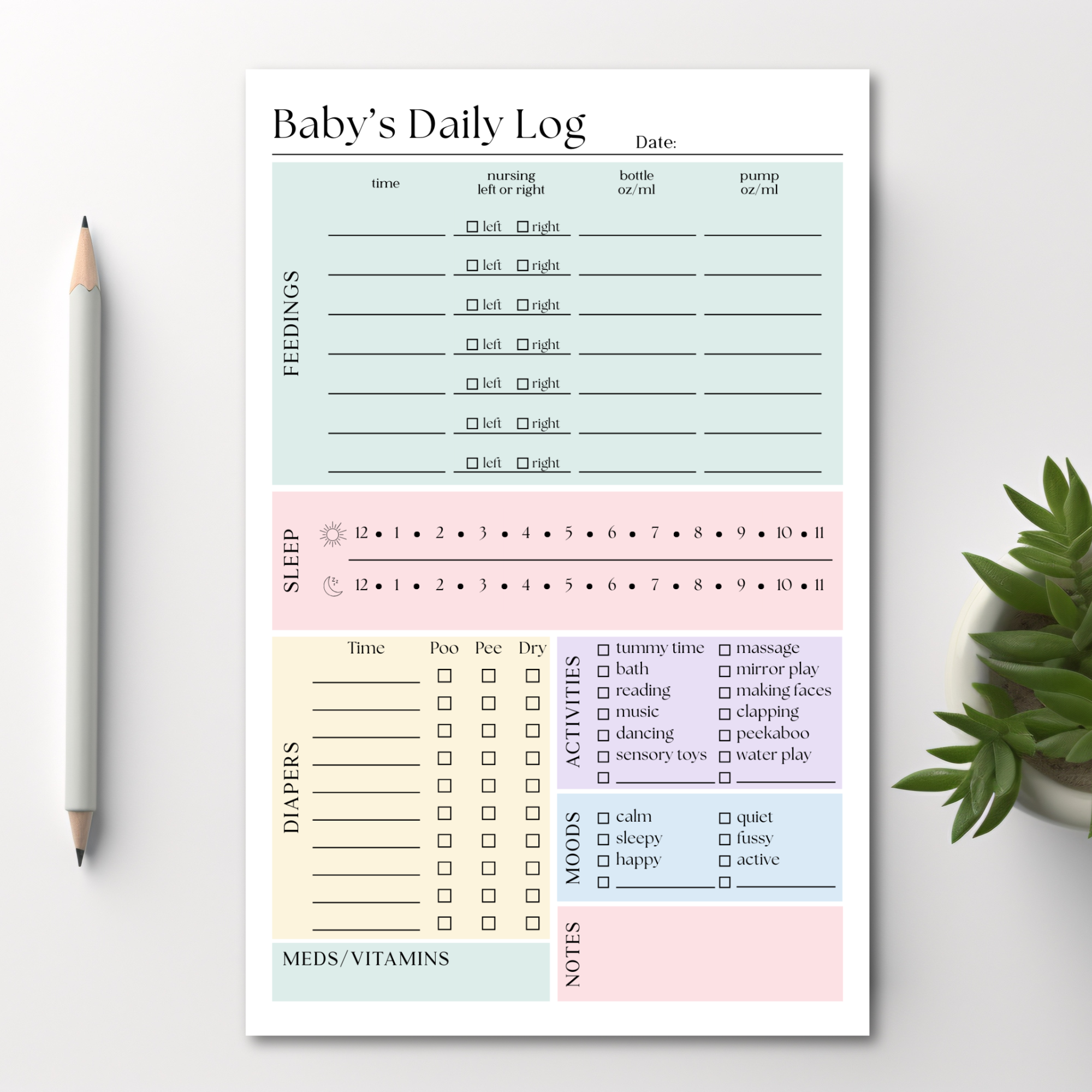 Eleventh and Taylor - Vendita all'ingrosso Bloc notes - Registro giornaliero per neonati e bambini: blocco note da 50 pagine1