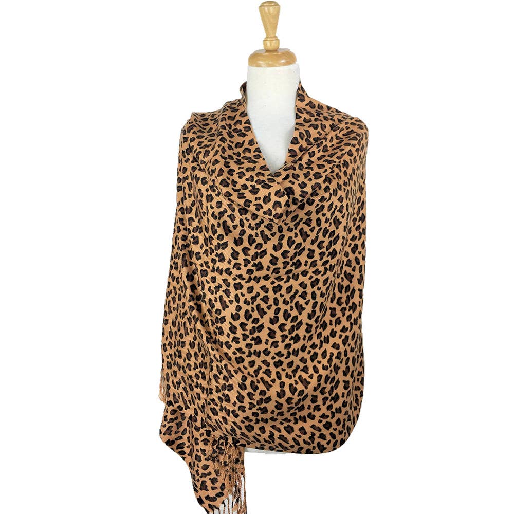 Sensibling Corp. - Wholesale Scarf - Women's - Leopard Print Pashmina Scarf Shawl2