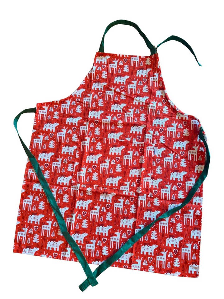 Scandinavian Holiday Adult Cotton Cooking Apron for wholesale by Skogsbarn