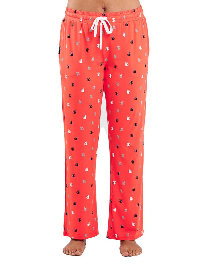 PANTALÓN DE DORMIR DE JERSEY DE BAMBÚ KITTY KAT PARA MUJERES para venta al por mayor de Bamboozld