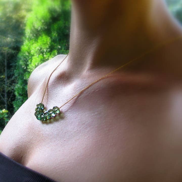 Sela+Sage - Wholesale Pendant/Charm Necklace - Swarovski Emerald Necklace – Bridal & Everyday Chic