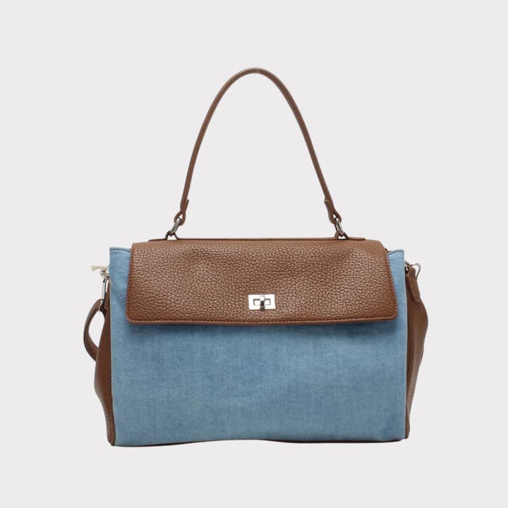 Bolso bandolera desmontable con solapa, cierre, bicolor para venta al por mayor de BESTINI