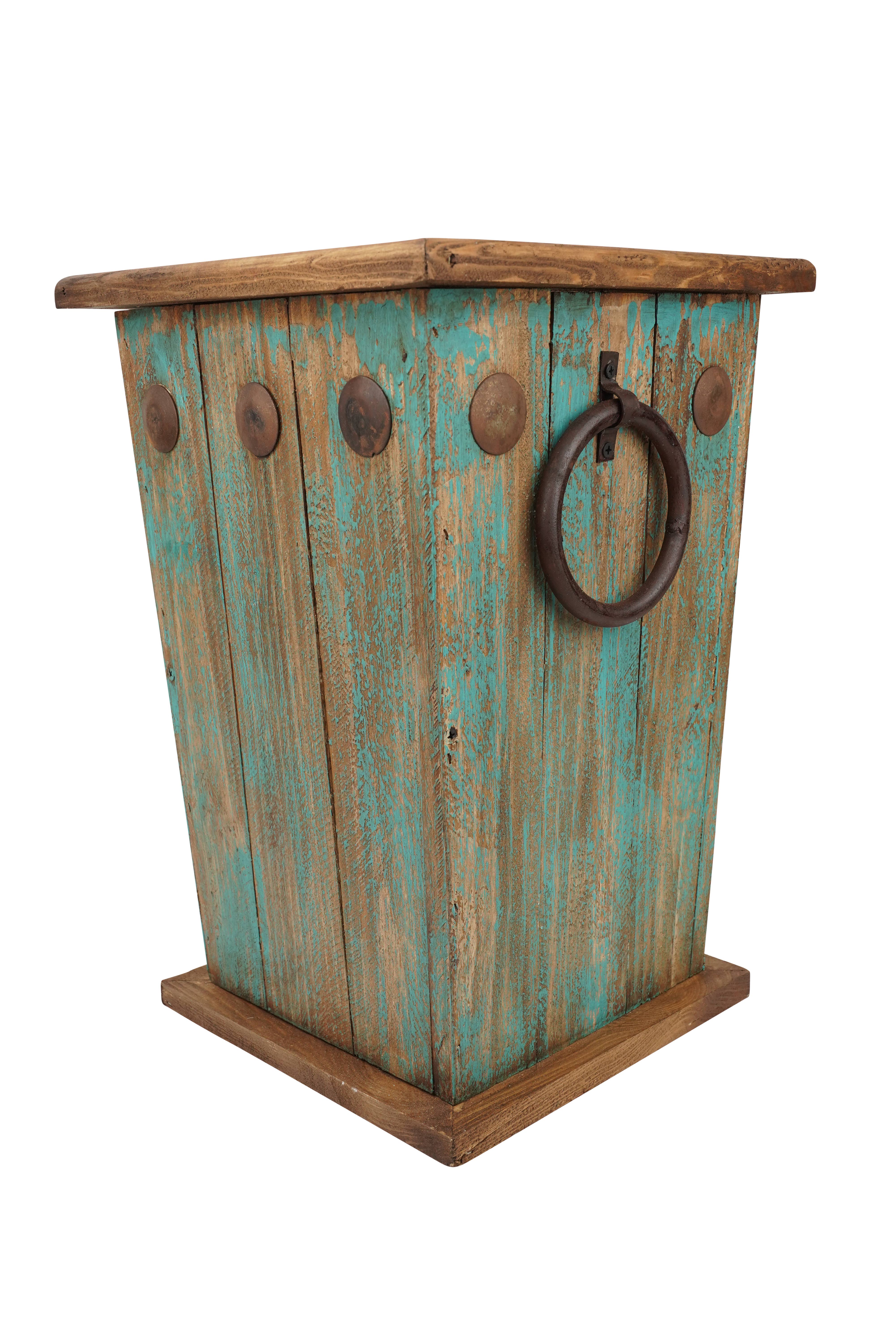 My Amigos Imports - Vente Jardinière - Jardinière rustique en bois Midland Farmhouse - Garden-Turquoise2